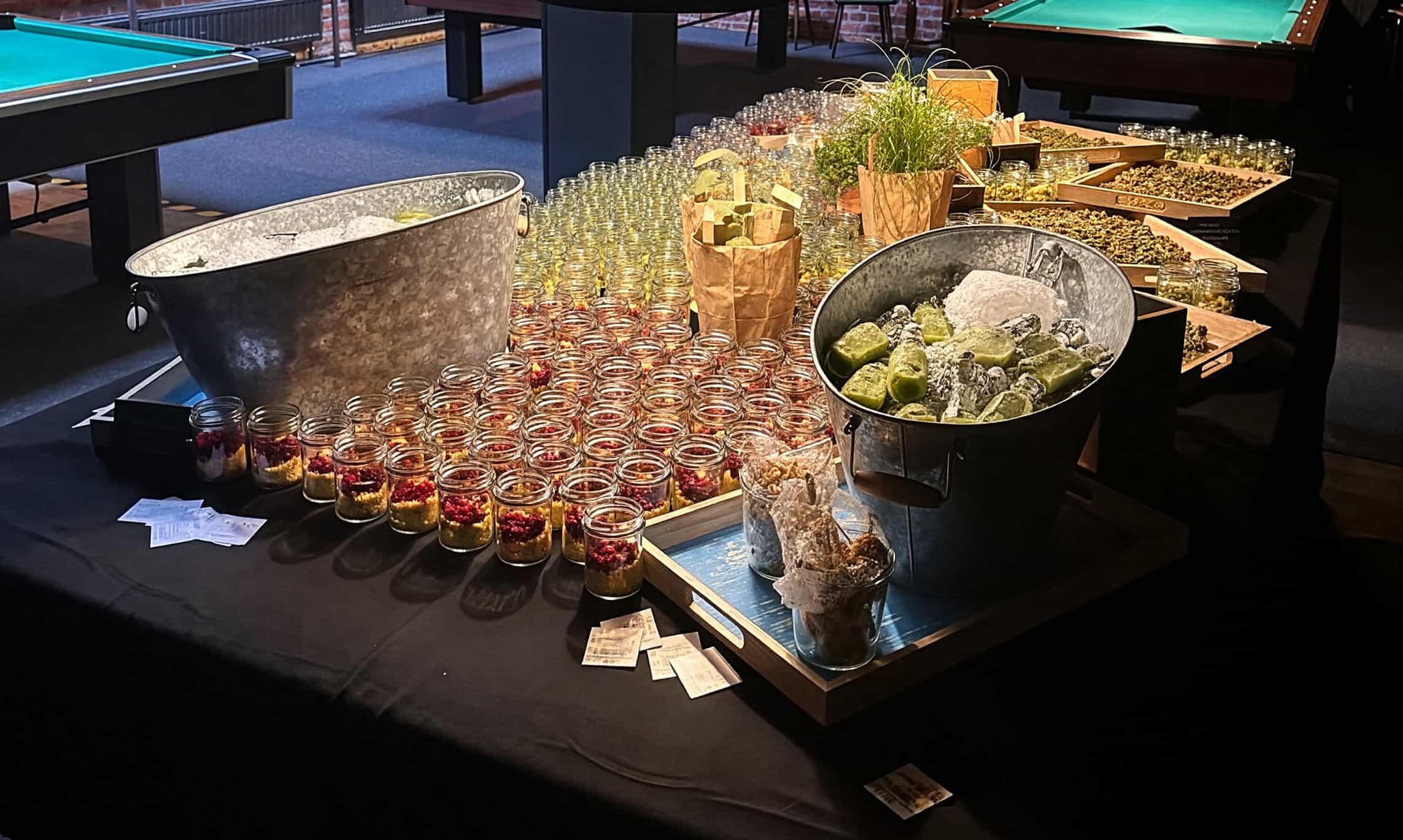 Cateringvariante im Billardbereich der GrooveStation